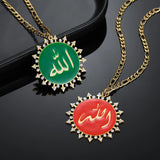 Arabic Enamel Name Necklace Personalized Colorful Arabic Names Pendant Chain