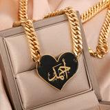 Arabic Enamel Name Necklace Personalized Enamel Chain Stainless Steel Jewelry