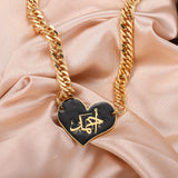 Arabic Enamel Name Necklace Personalized Enamel Chain Stainless Steel Jewelry