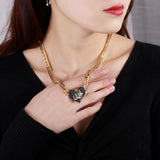 Arabic Enamel Name Necklace Personalized Enamel Chain Stainless Steel Jewelry