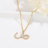 Arabic Initial Letter Necklaces Crystal CZ Alphabet Jewelry For Women