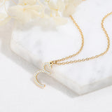 Arabic Initial Letter Necklaces Crystal CZ Alphabet Jewelry For Women