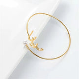 Arabic Name Bangle for Women Personalized Stainless Steel Adjustable Bracelet