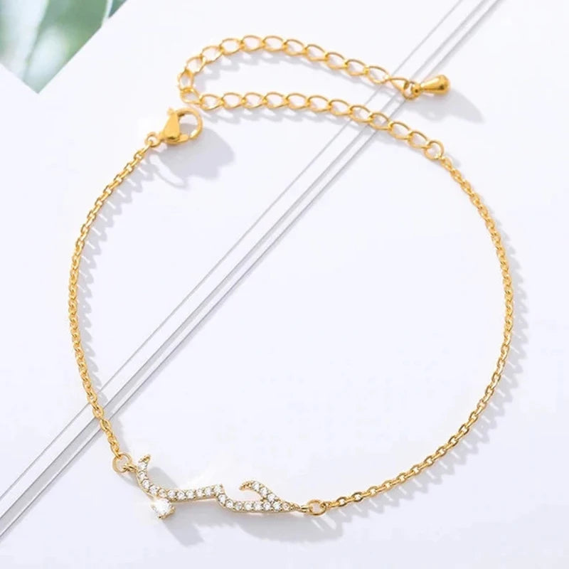 Arabic Name Bracelet Women Personalized Stainless Steel Love Pendant Jewelry