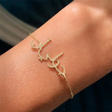 Arabic Initial Name Bracelet Personalized Bangle Stainless Steel Gift