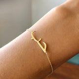 Arabic Initial Name Bracelet Personalized Bangle Stainless Steel Gift
