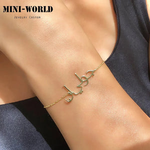 Arabic Name Bracelet for Women Stainless Steel Personalized Letter Choker