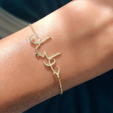 Arabic Name Bracelet for Women Stainless Steel Personalized Letter Choker