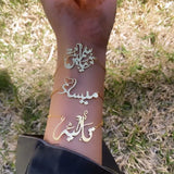 Arabic Name Bracelets Stainless Steel Handwriting ID Bangle & Bracelet Charms