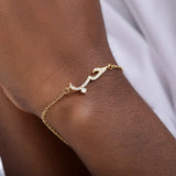 Arabic Letter Name Bangle Stainless Steel Chain
