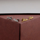 Arabic Name Earrings, Gold Plated Personalized EarStud