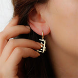 Arabic Name Earrings for Women Personalized Drop Namplate Dangler