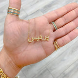 Arabic Name Necklace Crystal Pendant Stainless Steel Jewelry