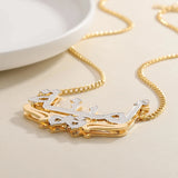 Personalized Arabic Name Necklace Double Plate Gift