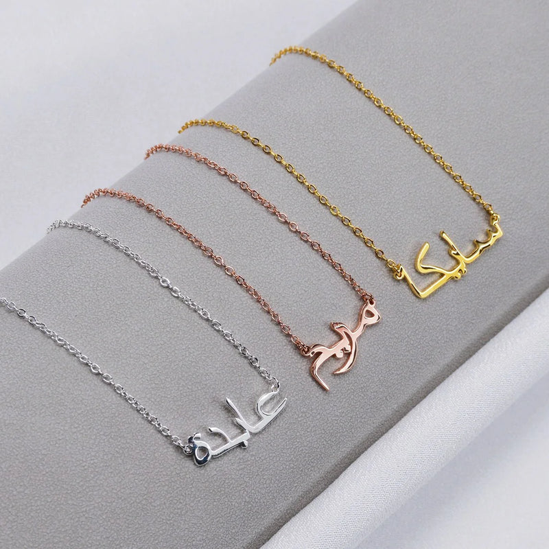 Arabic Name Necklace Stainless Steel Pendant Personalized Jewelry