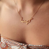 Arabic Name Necklace Personalized Font Pendant Necklace Stainless Steel Chain