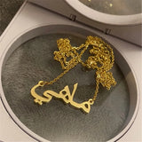 Arabic Name Necklace for Women Personalized Pendant Choker Nameplated Necklace