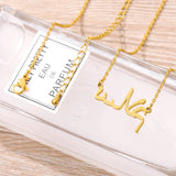 Arabic Name Necklaces Women Stainless Steel Chain Islamic Jewelry