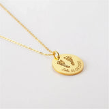 Baby Birth Footprint Necklace Engraved Date Handprint Child Name Fingerprint Pen