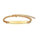 Personalized Baby Nameplate Bracelet ID Bangle Stainless Steel Anklet