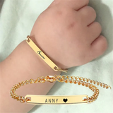 Personalized Baby Nameplate Bracelet ID Bangle Stainless Steel Anklet