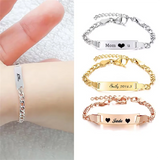 Personalized Baby Nameplate Bracelet ID Bangle Stainless Steel Anklet