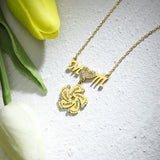Personalized Baby Feet Name Necklace for Mom