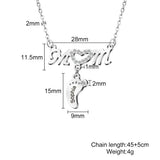 Personalized Baby Feet Name Necklace for Mom