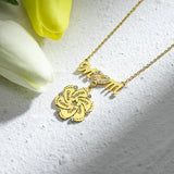 Personalized Baby Feet Name Necklace for Mom