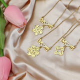 Personalized Baby Feet Name Necklace for Mom