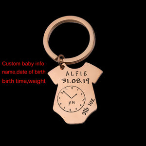 Baby Name Birth Time Birthday Memorial Keychain
