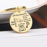 Personalized Baby Keychain Date of Birth Weight Time Height