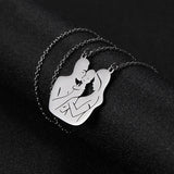 Mom Engrave Name Necklace Family Love Baby For Mother Stainless Steel