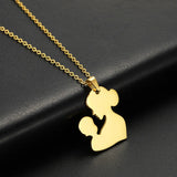 Mom Engrave Name Necklace Family Love Baby For Mother Stainless Steel