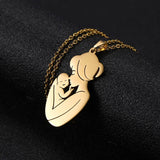Mom Engrave Name Necklace Family Love Baby For Mother Stainless Steel
