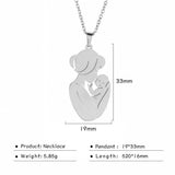 Mom Engrave Name Necklace Family Love Baby For Mother Stainless Steel