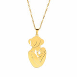 Mom Engrave Name Necklace Family Love Baby For Mother Stainless Steel