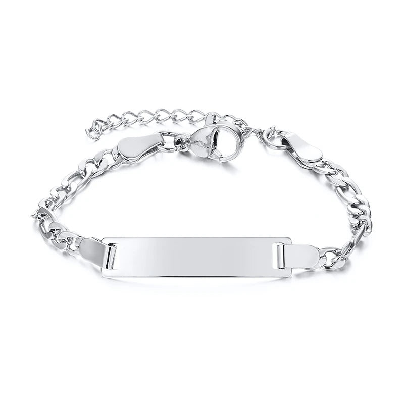 Baby Name Bracelet Stainless Steel Carousel Toddler Adjustable Chain Bracelets