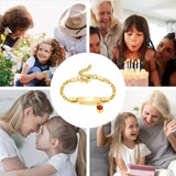 Child ID Bracelet with Birthstone, Little Girl Gift