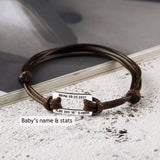 Dad Bracelet Stainless Steel Engraved Birth Date