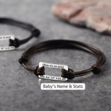 Dad Bracelet Stainless Steel Engraved Birth Date