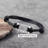 Dad Bracelet Stainless Steel Engraved Birth Date