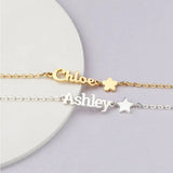 Personalised Kids Jewelry Stainless Steel Bracelet with Star Charms