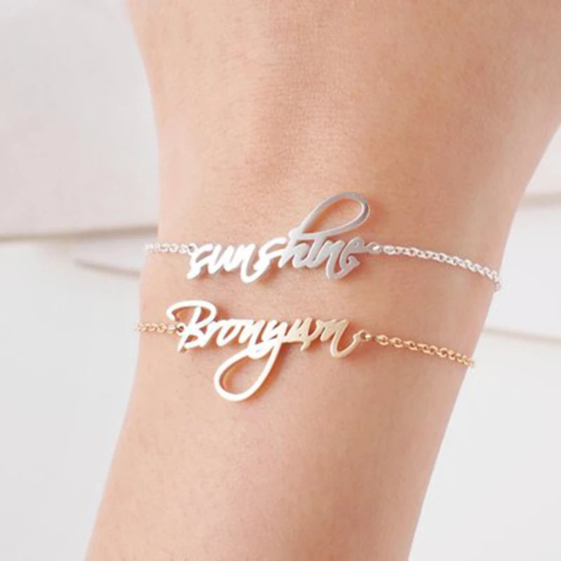 Personalized Nameplate Bracelet Bangle Friendship Jewelry Gift