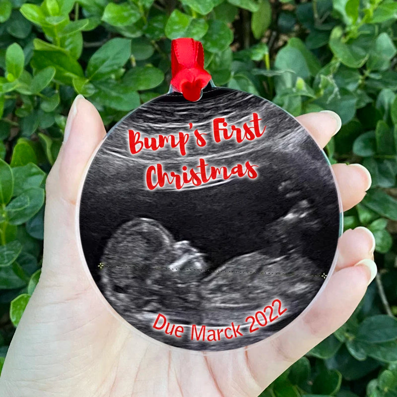 Baby Scan Photo Charm Bump's First Christmas Decoration
