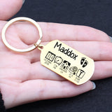 Baby Stats Keychain Personalized Name Birth Weight Time Height