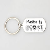 Baby Stats Keychain Personalized Name Birth Weight Time Height