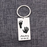 Baby Stats Keychain Personalized Name Date of Birth Weight Time Height