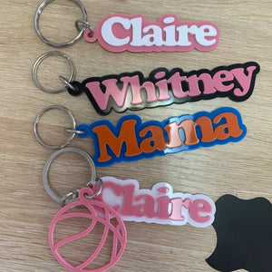 Acrylic Initial Key Chain Backpack 3D Name Tag Wedding Party Favor