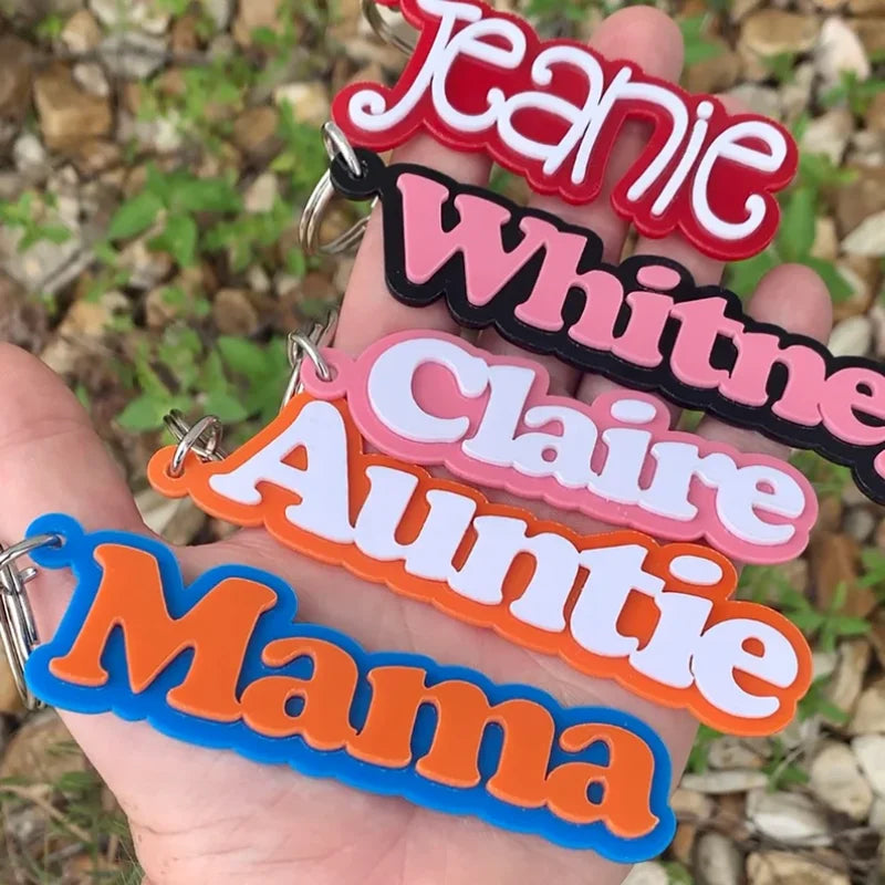 Acrylic Initial Key Chain Backpack 3D Name Tag Wedding Party Favor